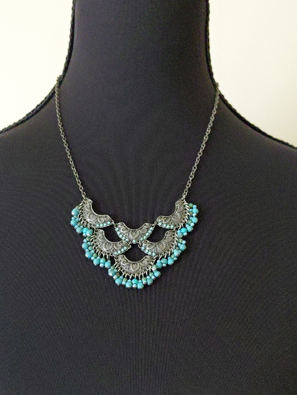 Turquoise Beaded Statement Necklace - Women's Jewelry